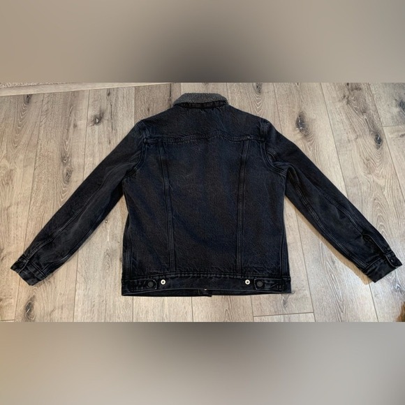Levi Sherpa Jacket Streetwear Bikercore Trucker Bomber Winter Denim-L - Picture 3 of 7